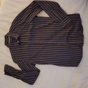 Mens grey and black button down